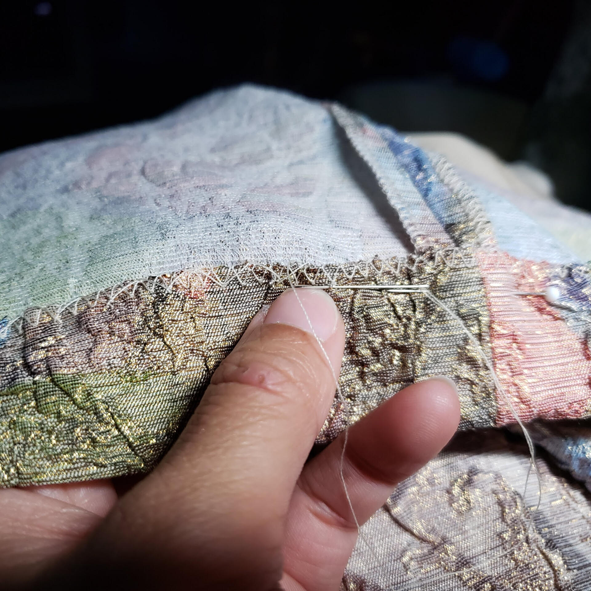 Ripped knees in jeans come out stronger after mending